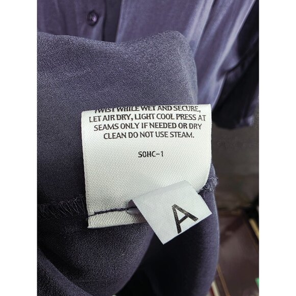 Eileen Fisher Stretch Silk Long Sleeve Button-Front Duster Cardigan XL Periwinkl - Picture 6 of 6